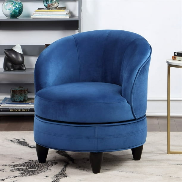 Sophia Swivel Accent Chair in Blue Velvet Walmart