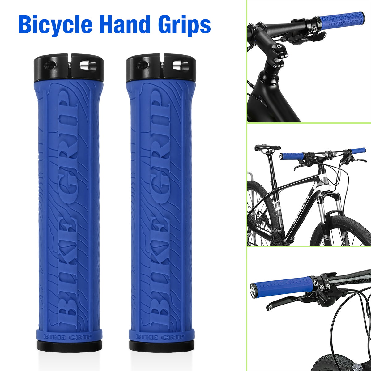 MTB Road Bike Handlebar Grip Comfortable Rubber Lock on Anti Slip Grips 1Pair 