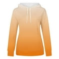 thumbnail image 4 of Dasayo Long Sleeve Hoodie Women Orange Lightweight Drawstring Pocket Gradient Color Hoodies Ladies Tops S, 4 of 4