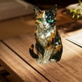 thumbnail image 4 of Crystal Resin Animal Statue Sculptures,Handmade Crystal Cat Sculptures, Collectible Art Painted Glass Animal Statue for Home Office Bar Decor,1PC, 4 of 6