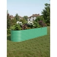 thumbnail image 1 of Cherish Oval Raised Bed - 0.6mm Thick Galvanized Steel Planter Box with Open-Bottom Design, Effortless Tool-Free Assembly for Vegetables/Herbs/Trees, 1 of 8