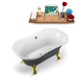 thumbnail image 7 of 60" Streamline N860WH-GLD Clawfoot Tub and Tray With External Drain, 7 of 7