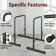 KL KLB Sport Dip Station Power Tower Dip Station Pull Up Bar Power Adjustable Heavy Duty Steel Dip Bar Fitness Training Equipment Max Weight 400lbs