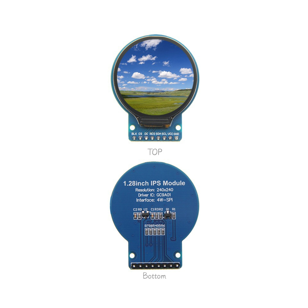 Module Écran LCD TFT IPS 1.28 Pouces - Écran Circulaire 240x240, Interface SPI, 3.3V | Pour Projets Arduino, Raspberry Pi