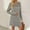 Gray, variant on Christmas Party Outfits for Women New Women's Long Sleeve Round Neck Pique Ruched Flannel Lace Cut-Out Panel Solid Color Dress Style B-2 Gray S