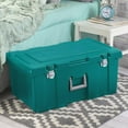 thumbnail image 4 of LYYHTY 4-Pack Footlocker, Lockable Plastic Utility Storage Container Box, Teal - Heavy-Duty Organizing Containers for Home, Garage, Office, and Basement, 4 of 9