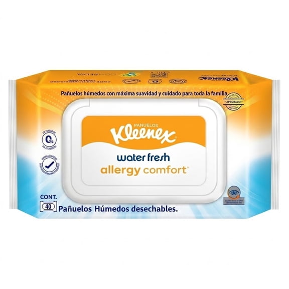 Pañuelos húmedos desechables Kleenex allergy comfort 40 pzas