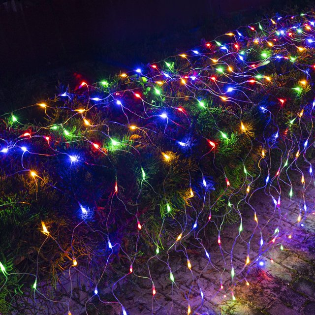 Estbridge Halloween/Christmas Net Lights Outdoor 6.6FT x 6.6FT 144 LED Fairy String Light with 8 Lighting Modes Connectable Light for Garden Tree Bushes Holiday Wedding Party Decoratio