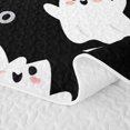 thumbnail image 5 of Homewish Cute Boo Ghost Twin Quilt Set, Cartoon Halloween Twin Coverlet Set, Black White Gray, 2pcs 1 Bedspread and 1 Pillowcase, 5 of 7