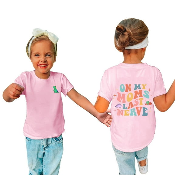 ibuvkizy Short Sleeve Girls Shirts,Toddler Baby Boys Girl Comfortable Solid Color Print Short Sleeve Cotton T-shirt Top