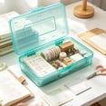 thumbnail image 4 of Lzobxe Plastic Pencil Box Extra Large Capacity, Clear Light Green, 4 of 9