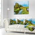 thumbnail image 3 of Designart Green Park by the Lake - Landscape Photography Throw Pillow - 18x18, 3 of 5