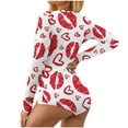 thumbnail image 1 of Body Sexy de manga larga con cuello en V y estampado sin posición para el Día de San Valentín para mujer, lencería Sexy, pijama, mono Fridja nalpqowj17933, 1 of 6