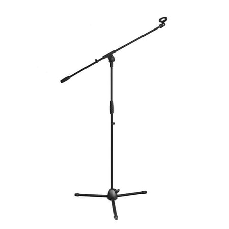 One Piece Boom Arm PYLE PMKS3 - Tripod Microphone Stand, Height Adjustable Mount, Extending Boom Mic Arm ()