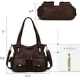 thumbnail image 4 of KL928 Women Large Purses Multi-Pocket Handbags PU Leather Tote Bag Gifts, 4 of 5