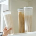 thumbnail image 5 of leaveforme 1Pcs PP Tall Food Storage Spaghetti Noodle Pasta Container with Locking Lid Clear Dry Food Keeper Canister Cereal Crisper Box, 5 of 8