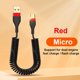 thumbnail image 4 of Cable de carga retráctil teléfono móvil cargador cable teléfono inteligente viaje reemplazable cobre plástico datos cable oficina hotel 3a tipo 2 negro rojo seitruly EL014475-04, 4 of 7