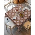 thumbnail image 6 of Brown Floral Table Cloth, Waterproof Tablecloth for Square Tables, Spring Flowers Modern Abstract Art Farmhouse Reusable Washable Fabric Table Cover for Restaurant Kitchen Dining Tables 54"x54", 6 of 9