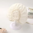 thumbnail image 6 of CNKOO 1Pcs Newborn Lace Hollow Hat , Solid Color Sun Hat,Baby Girls Bonnet Lace, Baby Girl Lace Silk with Ribbon Adjustable Sun Hat Flower Bonnet Photo Props Favors (White), 6 of 6