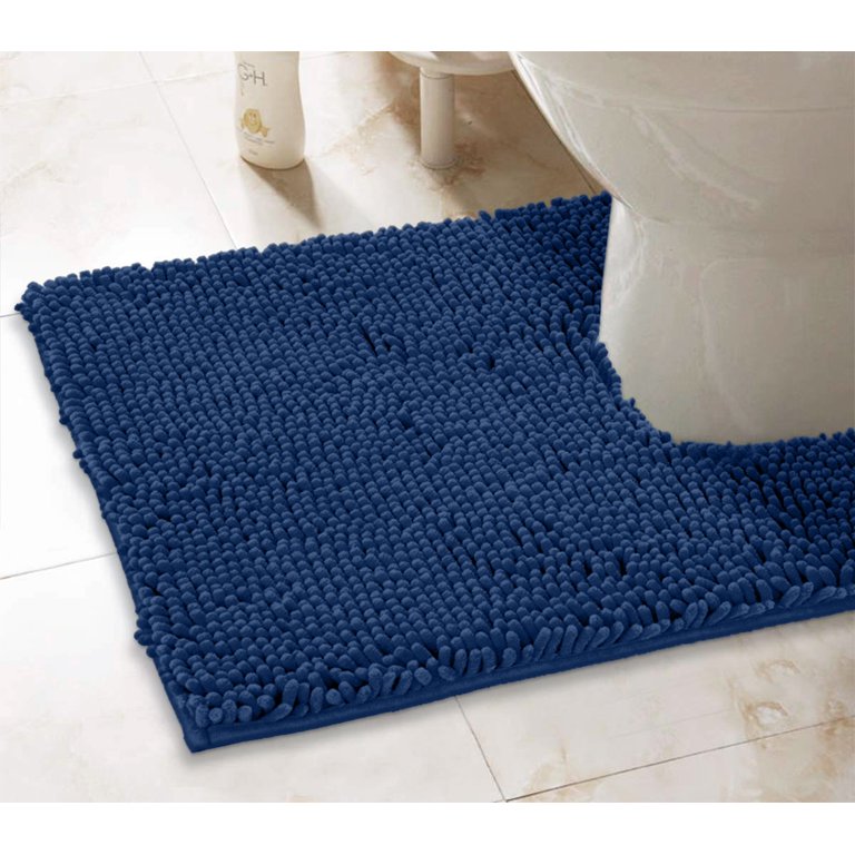 Bath Mat by LuxUrux Extra-Soft Plush Non-Slip Bathroom Rug Luxury Chenille Microfiber Material Super Absorbent Shaggy Bath Rug Machine Wash & Dry