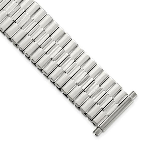 Finest Gold Gilden Mens Long 20-24 mm Stainless Steel 7.5 in. Expansion Watch Band