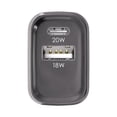 thumbnail image 6 of Powertek 20W USB-C PD + 18W USB-A Dual Port Wall Charger, Metallic Shine Pastel, Black, 6 of 6