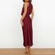 thumbnail image 4 of Elegante vestido de satén con cuello halter vestido de noche largo para fiesta club (rojo vino L) FLhrweasw Para estrenar, 4 of 9
