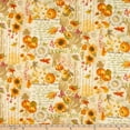 thumbnail image 3 of Marcus Fabrics Songbook Harvest Sunflower & Pumpkins Tan 100% Cotton Fabric by The Yard, 3 of 3