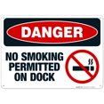 thumbnail image 1 of Danger No Smoking Permitted On Dock Sign, OSHA Danger Sign, 10x14 Aluminum, 1 of 1