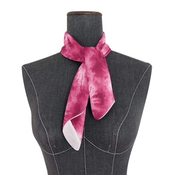 Square Scarf 24x24 Inch Rose Red Tie-dye Pattern Silky Satin Sun Protection Neck Scarf for Women Multi-Purpose Head Wrap Bandana for Hair Bag Decoration
