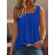 thumbnail image 5 of Camiseta elegante plisada para mujer, ropa holgada informal con cuello cuadrado, sin mangas, negra, 2024, 5 of 5