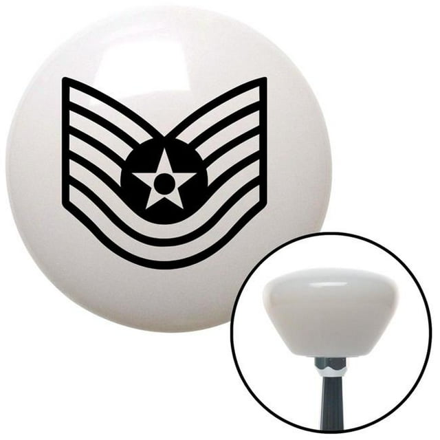 Black Technical Sergeant White Retro Shift Knob with M16 x 1.5 Insert Shifter Auto Brody