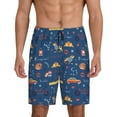 thumbnail image 1 of Balery French Bulldog Dog In Beret Pantalones cortos de pijama de punto de algodón para hombre con cinturilla y bolsillos-Small, 1 of 6