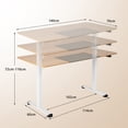 thumbnail image 3 of Costway Escritorio Elevable de Pie Altura Ajustable Eléctrico Mesa de Ordenador Ergonómico Orificio Cables 140 x 70 x 72-116 cm, 3 of 10