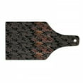 thumbnail image 1 of Flower Cutting Board, Flowers of Asia in Japanese Art Style Vivid Floral Pattern Boho Print, Decorative Tempered Glass Cutting and Serving Board, Wine Bottle Shape, Black Orange Mustard, by Ambesonne, 1 of 1