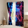 thumbnail image 3 of Manfei 3D Gamepad Child Black Out Curtains, Neon Blue Lightning Curtains Pack of 2 (42x63 Each), Chic Game Console Bedroom Curtains, Curtains Blackout Room Decor, 3 of 6