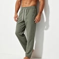 thumbnail image 3 of Zpzdpjkx Mens Solid Tapered Athletic Pants Elastic Drawstring Waist Quickly Dry Breathable All Season Outdoor Training Walking Casual Pants for Mens, 3 of 4