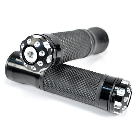 Krator Black Bullet Motorcycle Handlebar Hand Grips 7/8