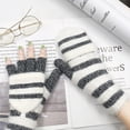 thumbnail image 5 of 1Pair Winter Fashion Women Gloves Warm Wool Windproof Knitted Convertible Fingerless Mittens, 5 of 6