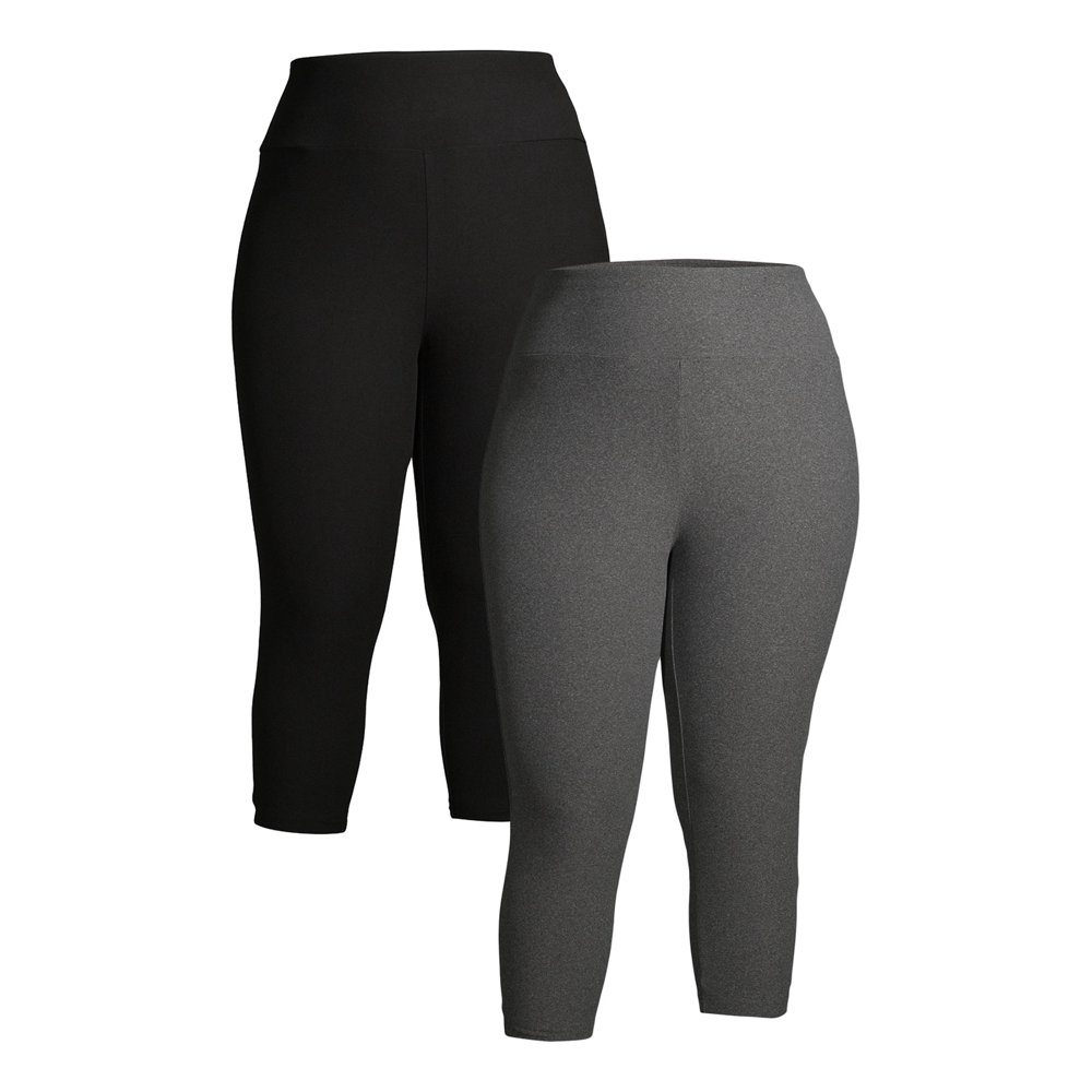 Terra & Sky Terra & Sky Women's Plus Size Capri Leggings, 2 Pack