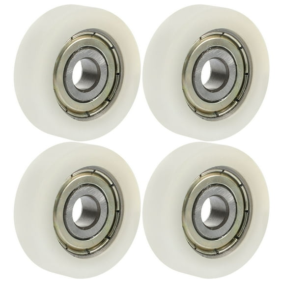 LULULION 4Pcs White Steel Nylon Sliding Door Pulley Wheel Heavy Duty Bearing for Home