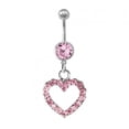 thumbnail image 5 of Trayknick Women's Fashion Rhinestone Heart Stainless Steel Navel Ring Belly Body Piercing, 5 of 5