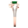 thumbnail image 3 of 1.49 ct Heart Cut Simulated Emerald with Simulated Diamond Halo Accents 14K Rose Gold Womens Engagement Ring, 3 of 5