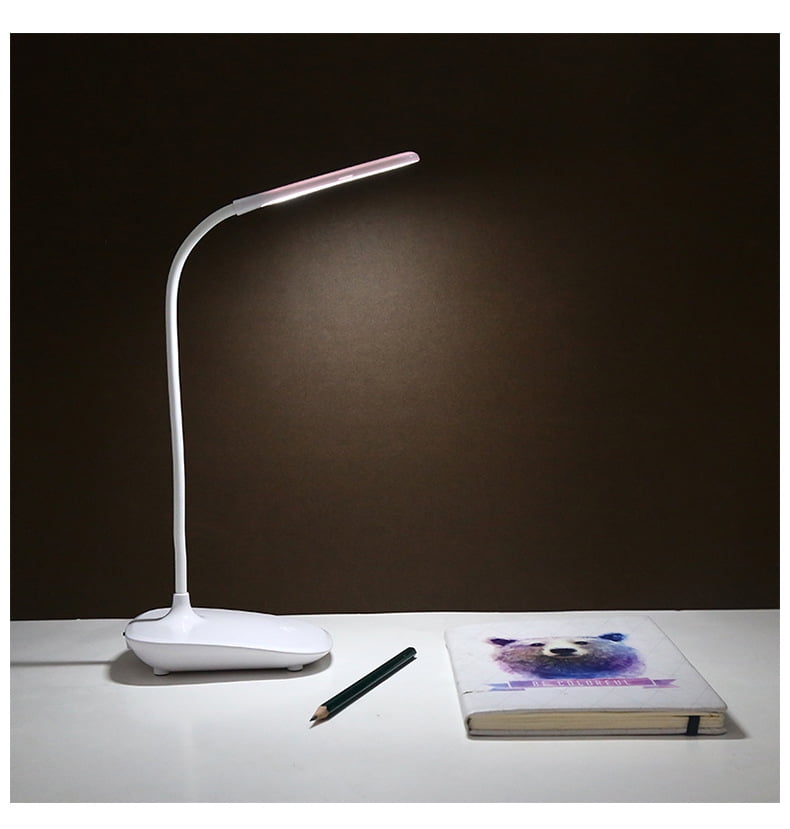 Rechargeable Battery Operated Desk Lamp with USB Charging Port Flexible Gooseneck Desk Lights for Home Office,White LED Desk Lamps for College Dorm Room Home Office Small Spaces 3 Modes 10 Dimmable