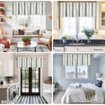 thumbnail image 5 of Sage Green Stripe Farmhouse Short Window Curtain Valances, Geometric Grey White Vertical Striped Rod Pocket Kitchen Valances for Living Room Bedroom Bathroom Cafe 42" x 12", 5 of 8