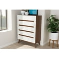 thumbnail image 7 of Baxton Studio Calypso Mid-Century Modern White and Walnut Wood 5-Drawer Storage Chest, 7 of 7