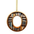 thumbnail image 2 of HomeDM Letter O Christmas Tree Ornaments, Book Lovers Hanging Pendant, 2D Flat Acrylic Wreaths Xmas Tree Home Decor, 26 Letter Bookshelf Xmas Ornament, Gifts for Book Lovers, Christmas, 2 of 9