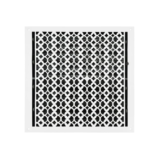 Cast Aluminum Floor Register with Holes and Matching Screws | Modern Design Heavy Duty Cast Aluminum | Size 16" X 16" VR-100 | White