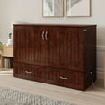 thumbnail image 3 of AFI Southampton Full Wood Murphy Bed Chest with Mattress, Drawer & Charger in Walnut, 3 of 21