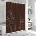 thumbnail image 5 of Brown Flowers Shower Curtain Set - Extra Long 72" x 96" Washable Bathtub Curtain with 12 Hooks, Pastoral Abstract Floral Minimalist Art Waterproof Fabric Shower Curtains for Bathroom/Bathtub Décor, 5 of 6